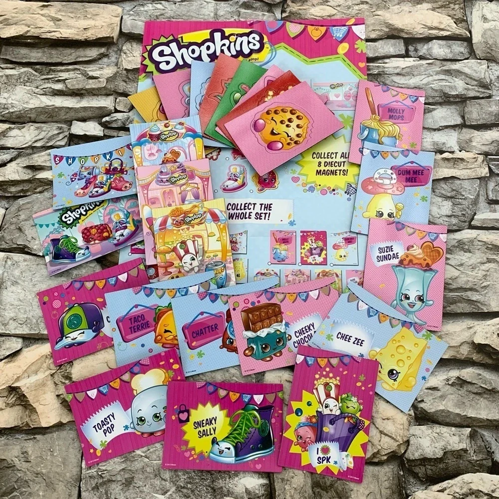 2016 Full Set of 24 Shopkins Magnet Poster Die Cut Blind Box Collection Series 1